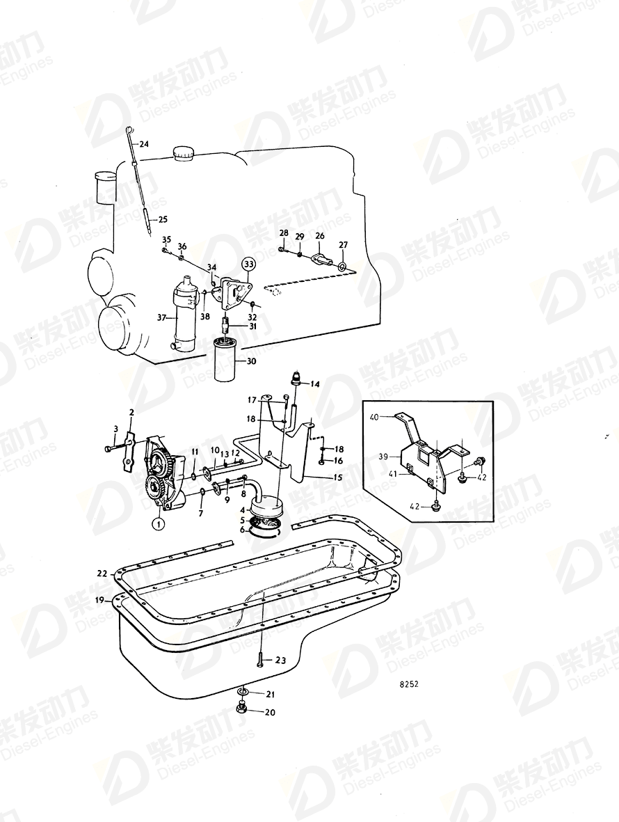 volvo penta Baffle plate 849844 Drawing